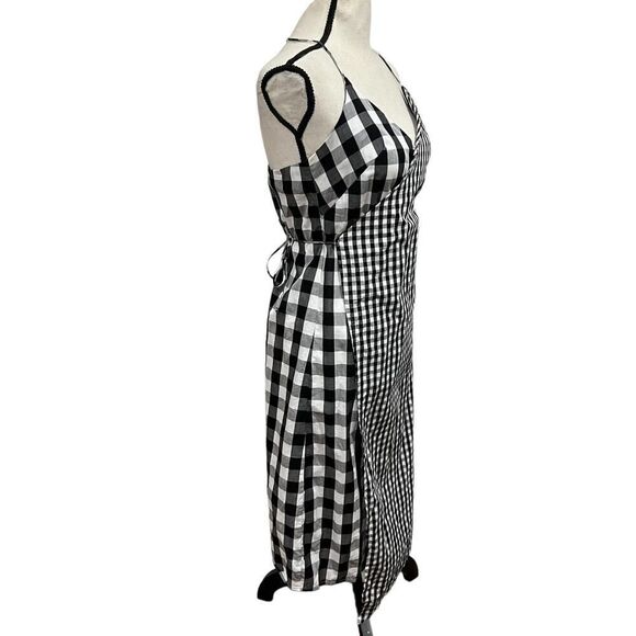 BP.  black white mixed check gingham sleeveless wrap dress size small - Picture 10 of 12